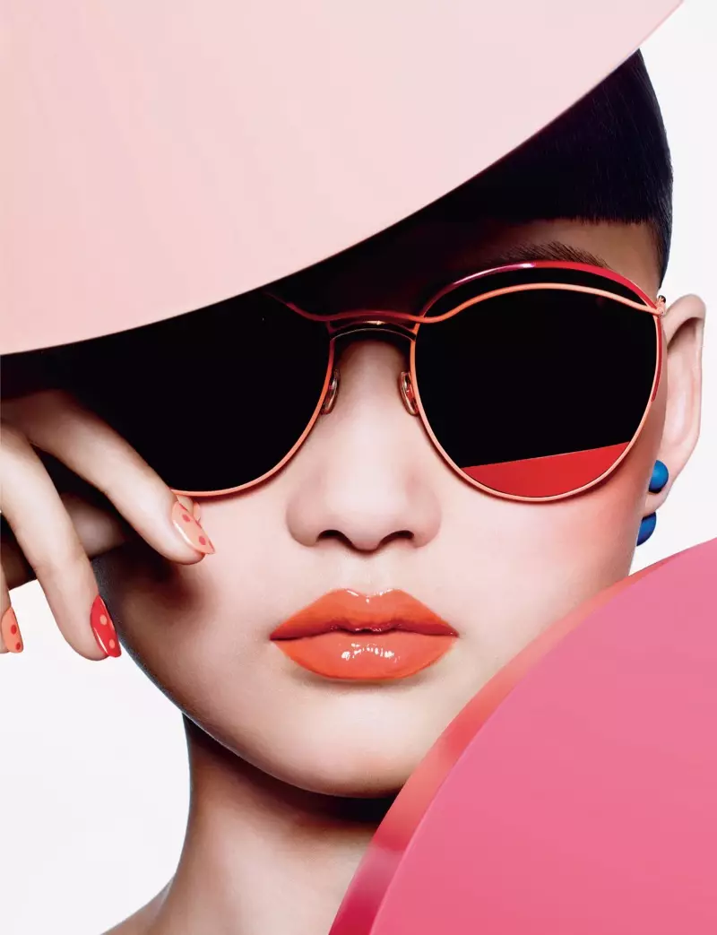 He Cong Models Pop of Color Magazine Dior