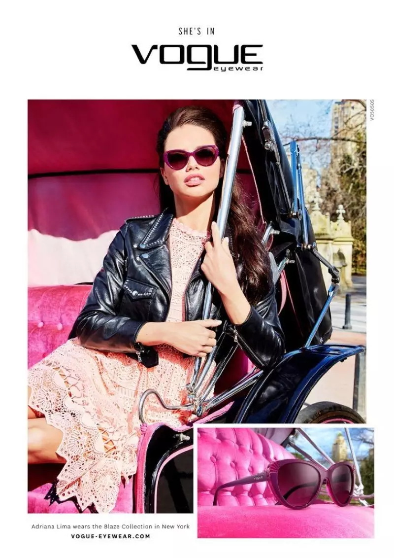 Adriana Lima dia modely ny Blaze Collection avy amin'ny Vogue Eyewear