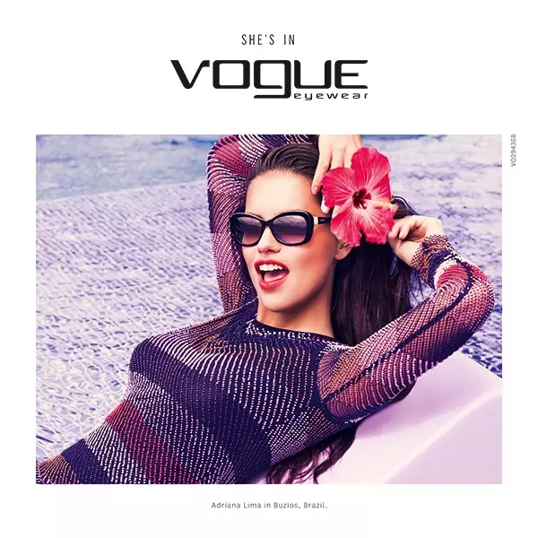 U-Adriana Lima Wows ku-Vogue Eyewear Spring 2015 Campaign