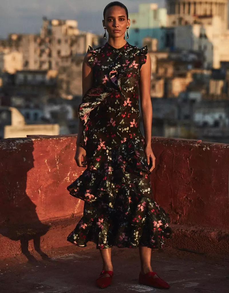 Cora Emmanuel ແບບຈໍາລອງ ruffle embellished dress ຈາກ Erdem