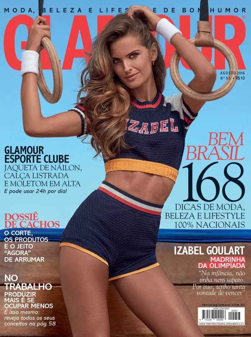 Izabel Goulart op Glamour Brazilië augustus 2016 Cover