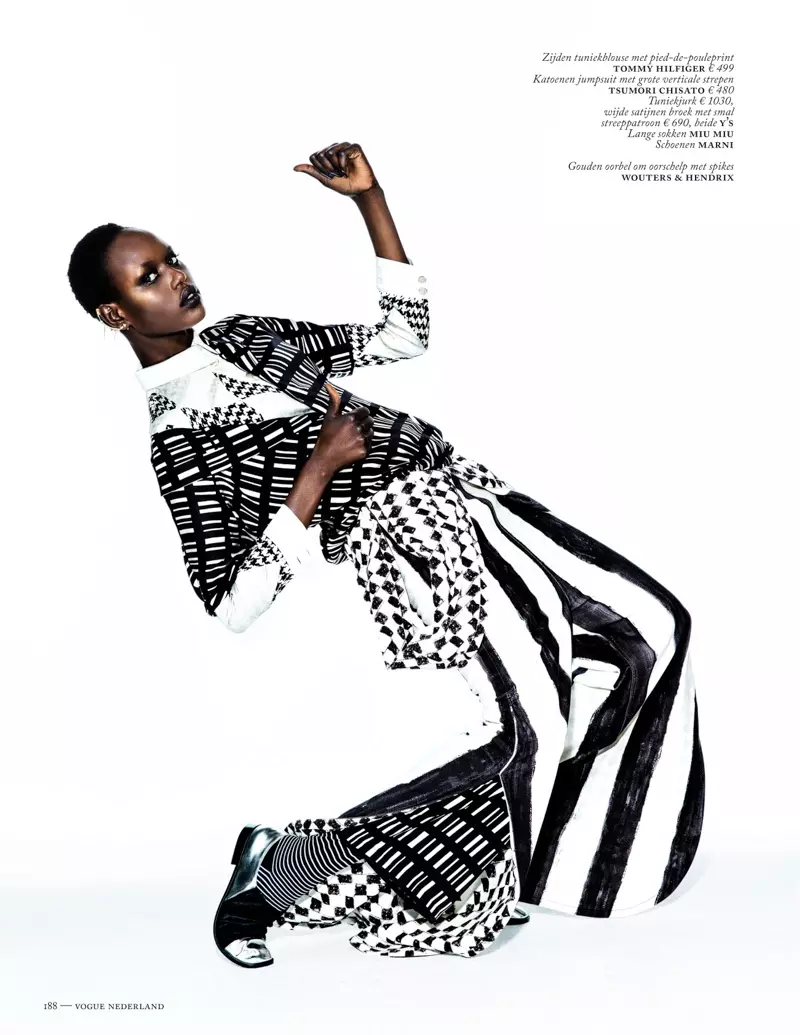 Ajak Deng Models ragrag Brights pikeun Vogue Walanda ku Marc de Groot