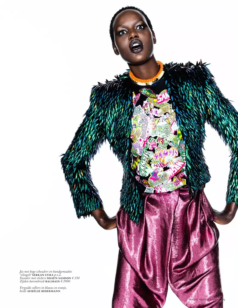 Ajak Deng Models Fall Brights for Vogue Netherlands autor Marc de Groot