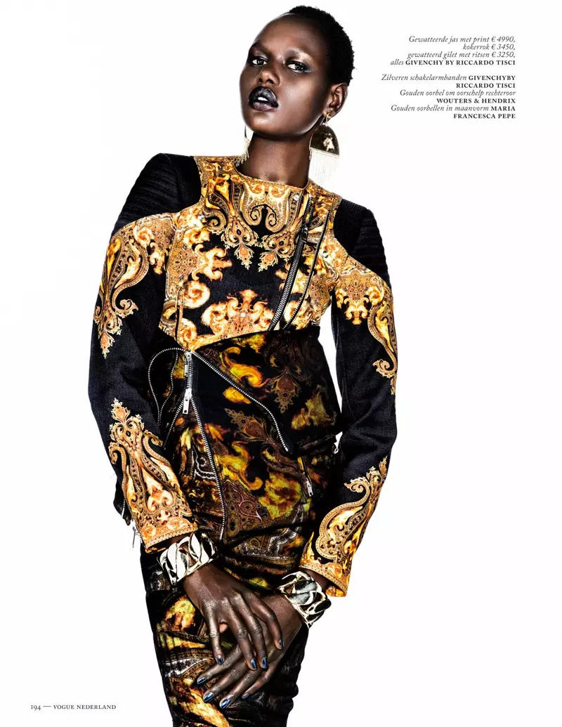 Ajak Deng Models Fall Brights for Vogue Netherlands, Marc de Groot