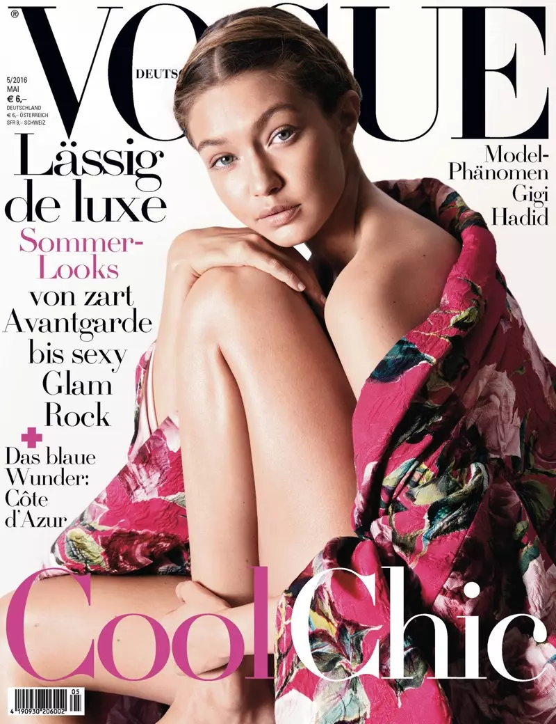 Gigi Hadid na capa da Vogue Alemanha de maio de 2016