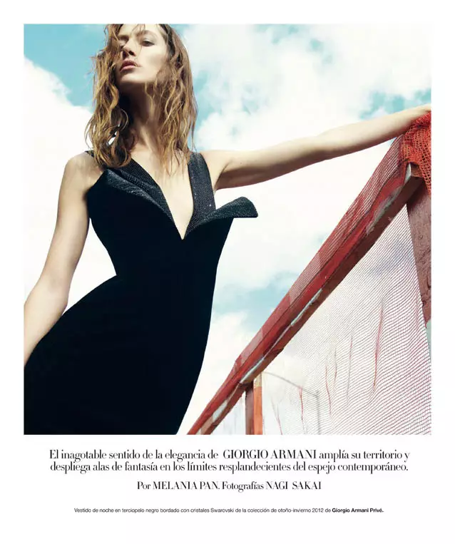 Alana Zimmer Models Armani Privé pro Bazaar Spain od Nagi Sakai