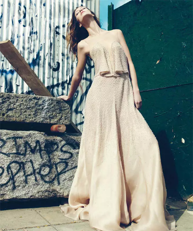 Alana Zimmer Models Armani Privé pikeun Bazaar Spanyol ku Nagi Sakai