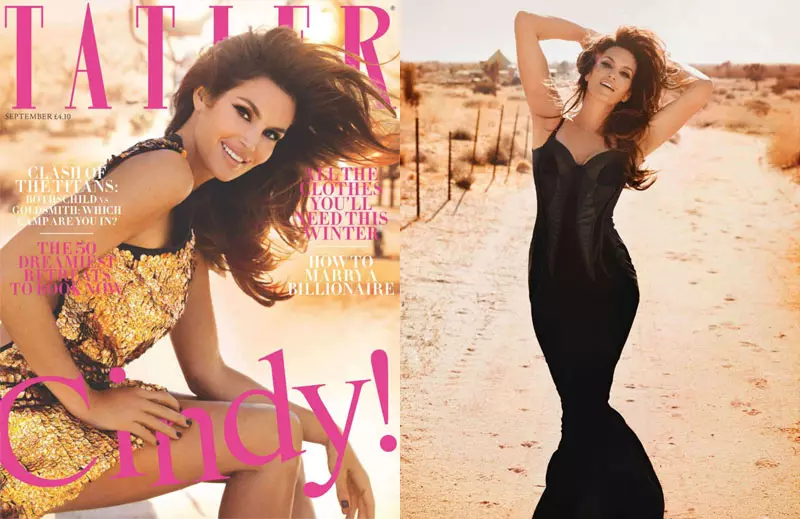 Si Cindy Crawford mao ang Bombshell Cover Girl ni Tatler para sa Septiyembre 2012