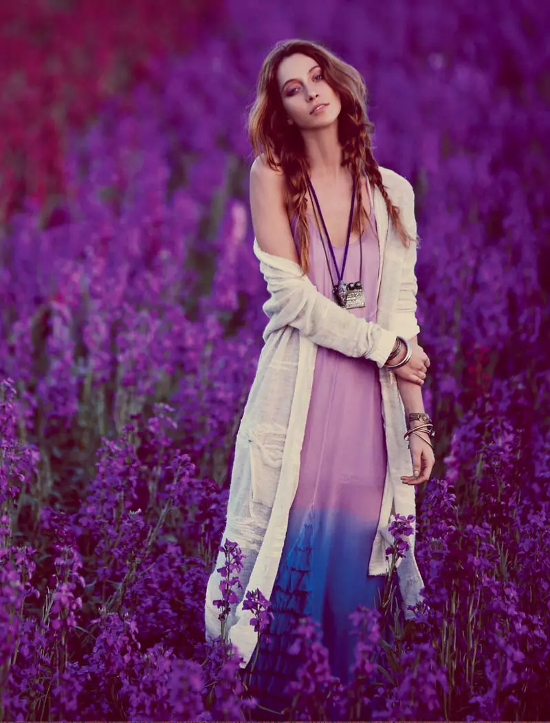 „Free People Taps Flower Girls“ Fei Fei Sun, Martha Hunt, Alana Zimmer ir Dorothea Barth Jorgensen kovo mėnesio „Lookbook“