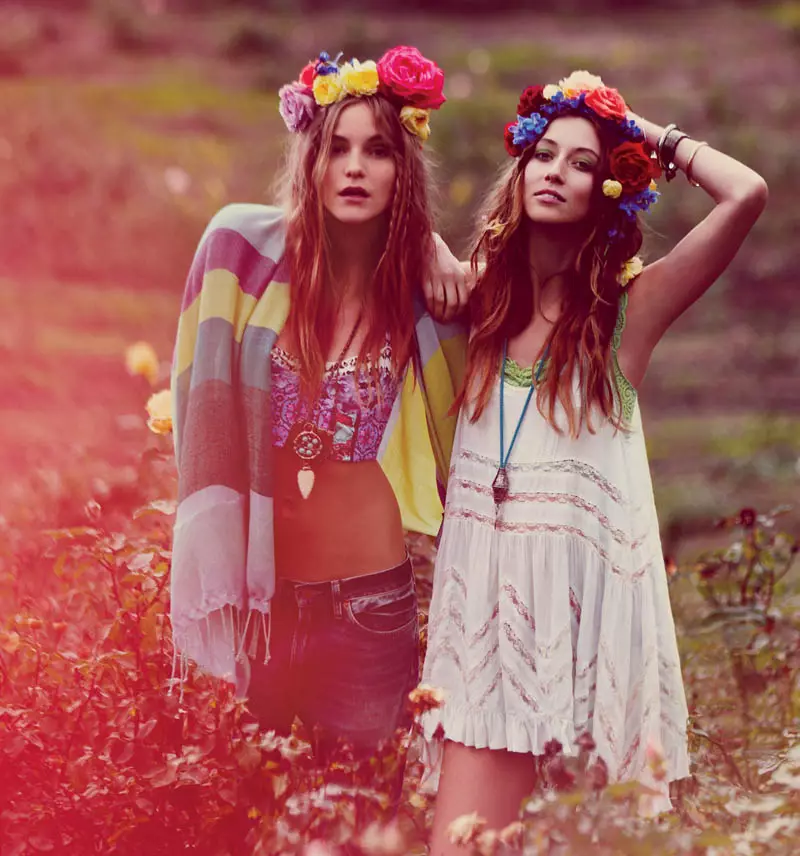 Free People Taps Flower Girls Fei Fei Sun, Martha Hunt, Alana Zimmer og Dorothea Barth Jorgensen for mars Lookbook