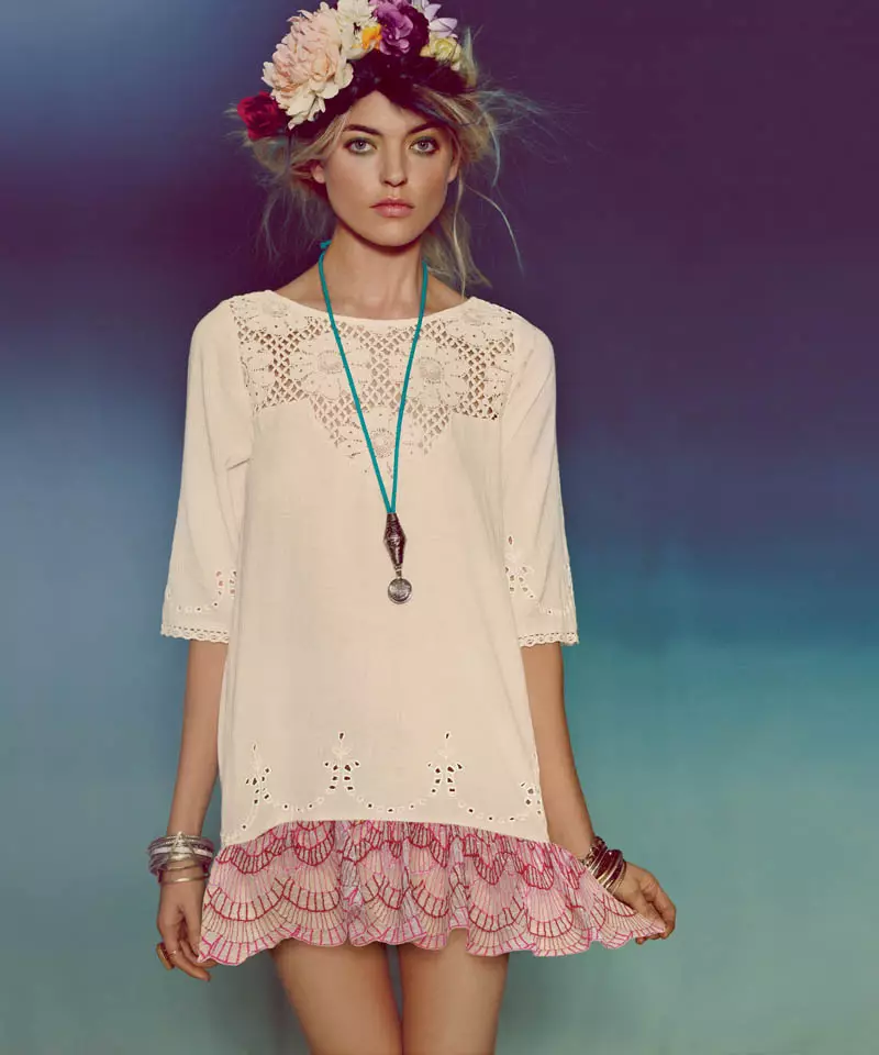 Free People Taps Flower Girls Fei Fei Sun, Martha Hunt, Alana Zimmer ja Dorothea Barth Jorgensen maaliskuun lookbookiin