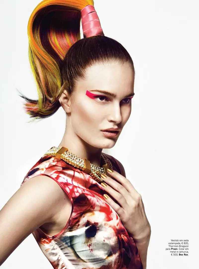 Alla Kostromicheva has a Color Blast for Vogue Portugal May 2013 by Kevin Sinclair