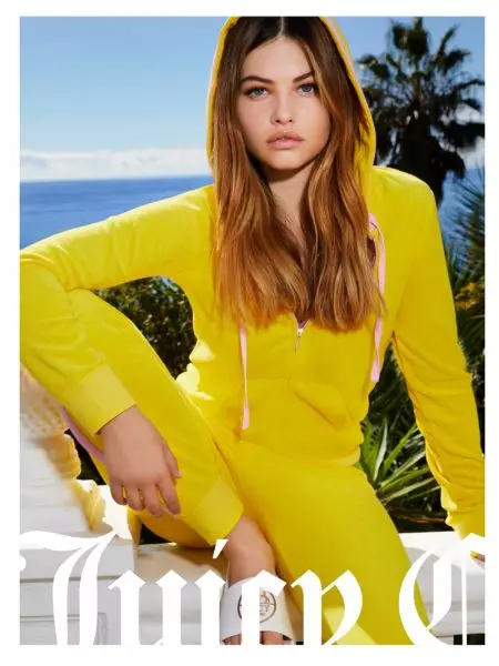 Thylane Blondeau blénkt an der Juicy Couture Fréijoer 2018 Campagne