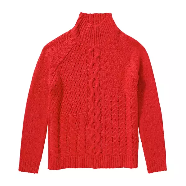 Joe Fresh Red Cable Knit Sweater