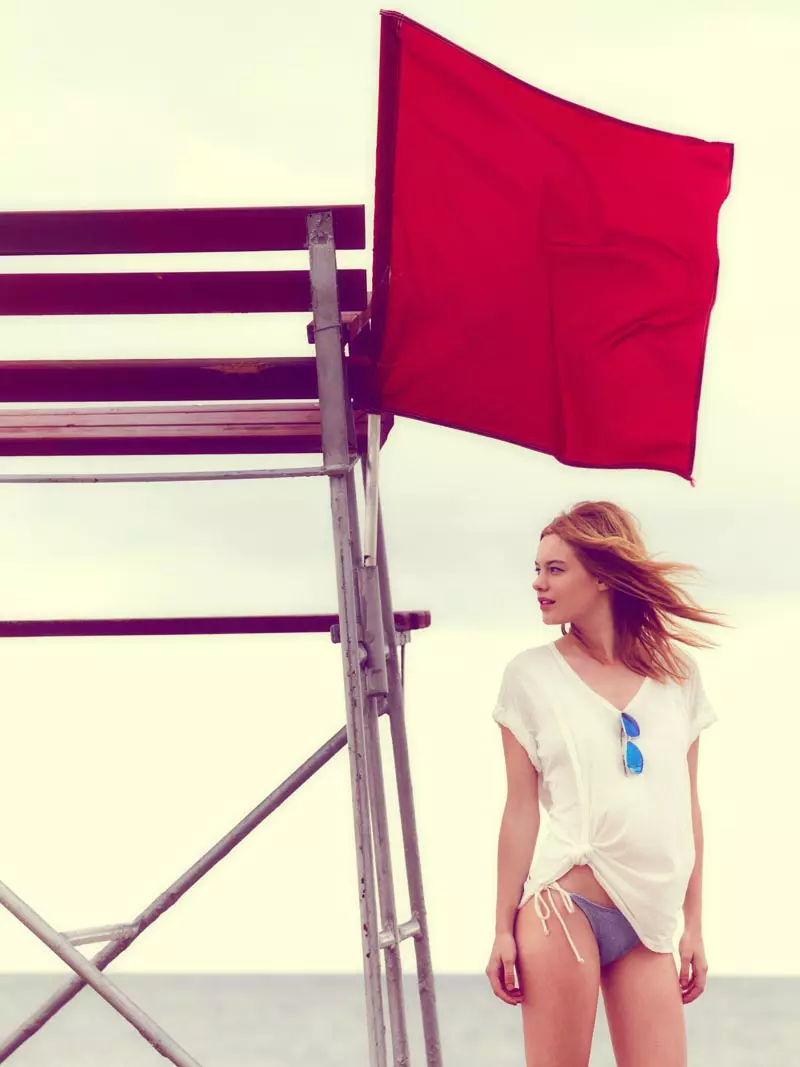 Camille Rowe Sports Americana Style for Free People's June Lookbook