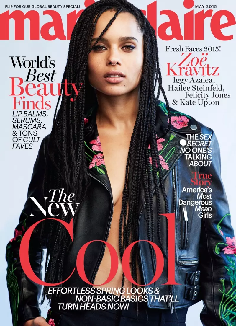 Zoe Kravitz on Marie Claire Méi 2015 Panutup