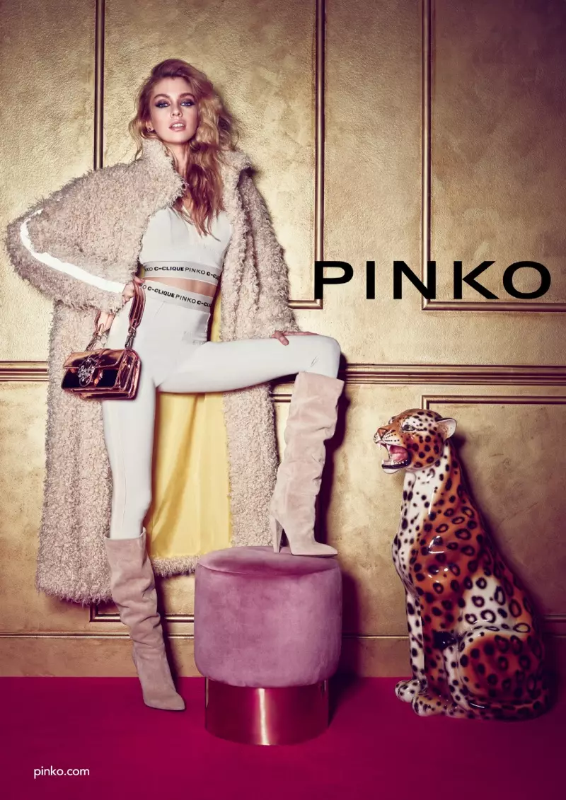 Pinko tik Stella Maxwell vir herfs-winter 2018-veldtog