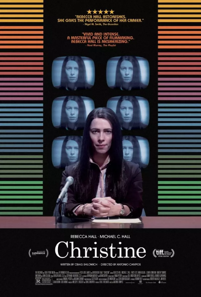 Poster Ffilm Christine gyda Rebecca Hall