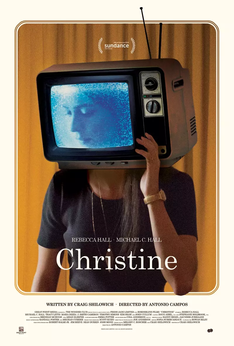 Poster Ffilm Christine gyda Rebecca Hall