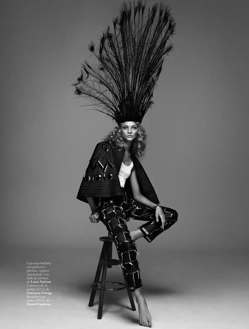 Anna Selezneva se Rock Glam pou Elle Spain pa Xavi Gordo