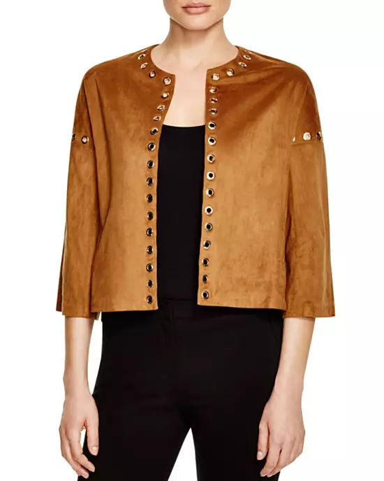 Vero Moda Grommet Jacket Faux Suede Embellished