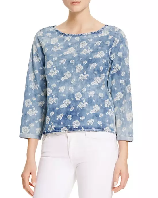 Vero Moda Rose Bipụta Chambray Top