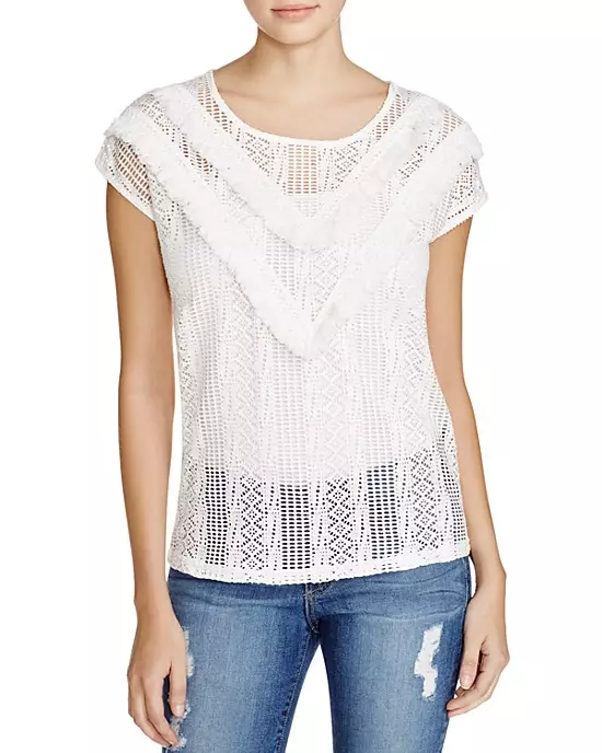 Top de renda com franjas Vero Moda