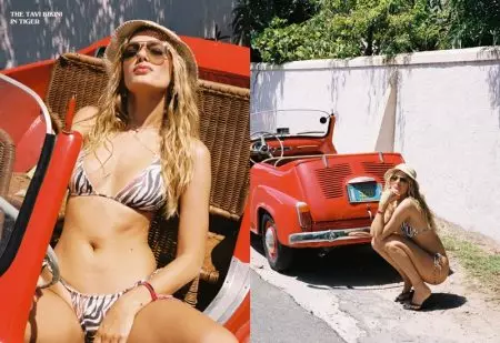 Bregje Heinen pran yon plonje nan Frankies Bikinis Resort 2020