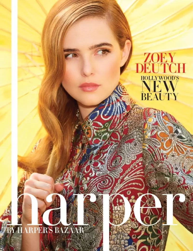 Zoey Deutch on harper on Harper's BAZAAR 2016 оны 9-р сарын хавтас