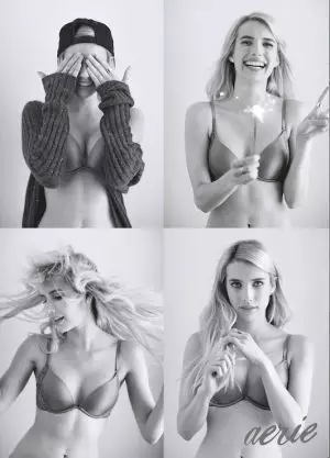 Emma Roberts သည် Aerie အတွင်းခံ ကမ်ပိန်းအတွက် ထူးထူးခြားခြား ပြောင်းလဲသွားသည်