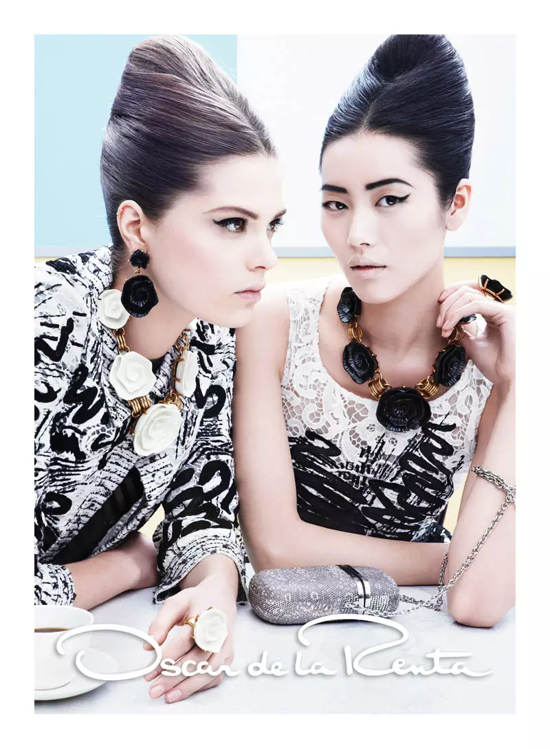 Liu Wen i Caroline Brasch Nielsen są retro Glam w kampanii Oscara de la Renta Wiosna 2013 Craiga McDeana