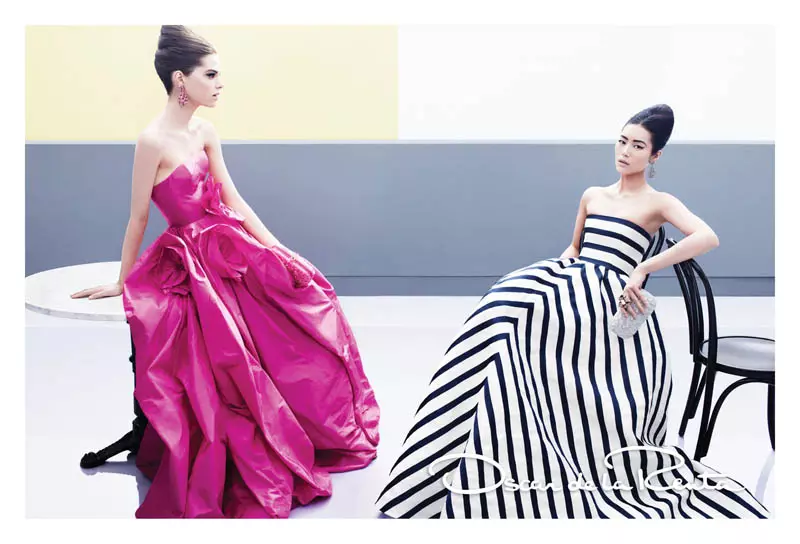 Liu Wen en Caroline Brasch Nielsen zijn retro glamour voor Oscar de la Renta lente 2013 campagne door Craig McDean