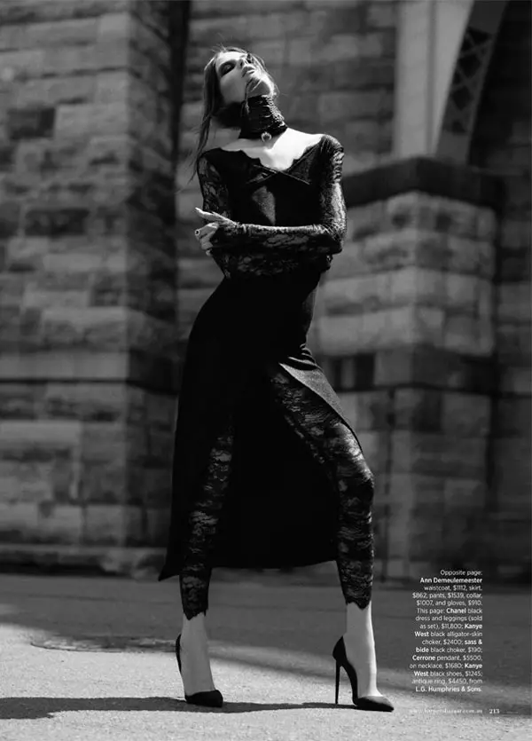 Caroline Brasch Nielsen ta rungumi Dark Side don Harper's Bazaar Australia ta Benny Horne