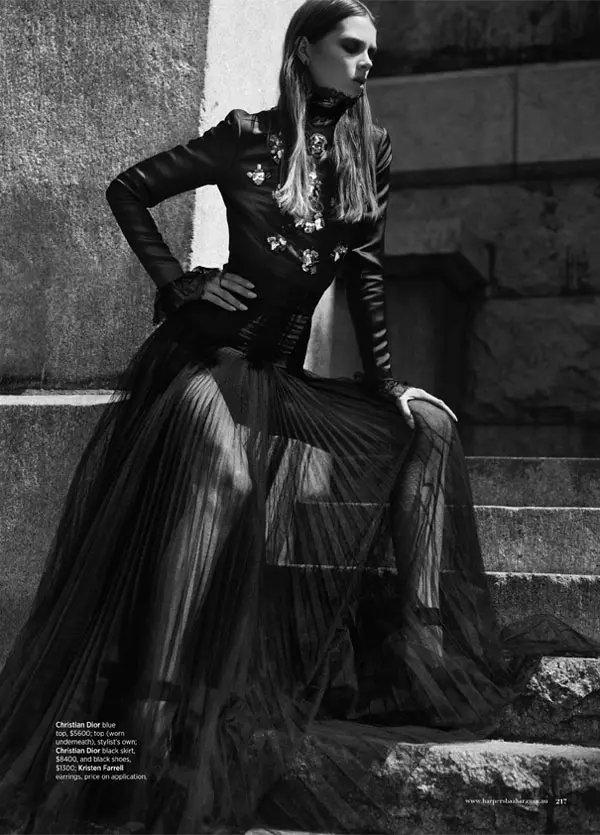 Caroline Brasch Nielsen Embraces the Dark Side for Harper's Bazaar Australia by Benny Horne