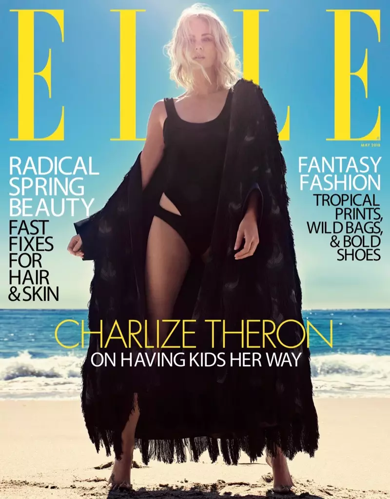 Charlize Theron op ELLE US Mee 2018 Cover