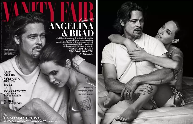 Angelina Jolie et Brad Pitt posent pour la couverture de Fanity Fair Italia de novembre 2015