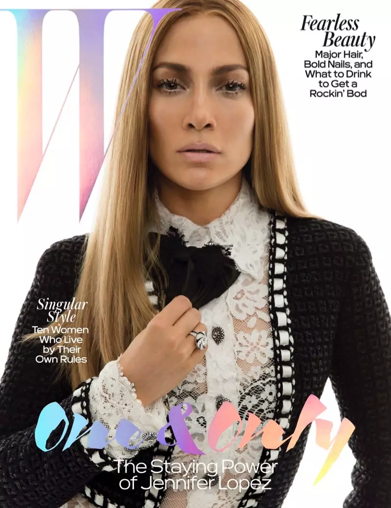 Jennifer Lopez ar glawr W Magazine Mai 2016