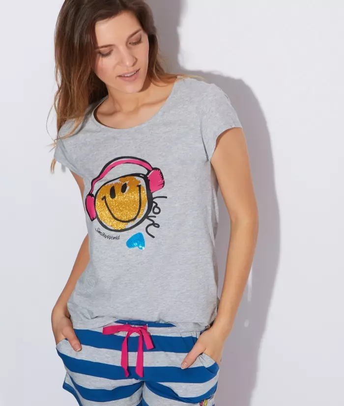 Etam បោះពុម្ព Smiley Pajama កំពូល