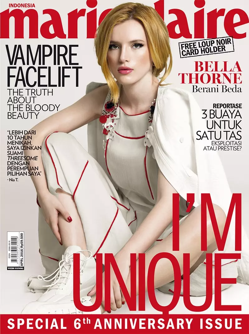 Bella Thorne sur Marie Claire Indonésie Avril 2016 Couverture