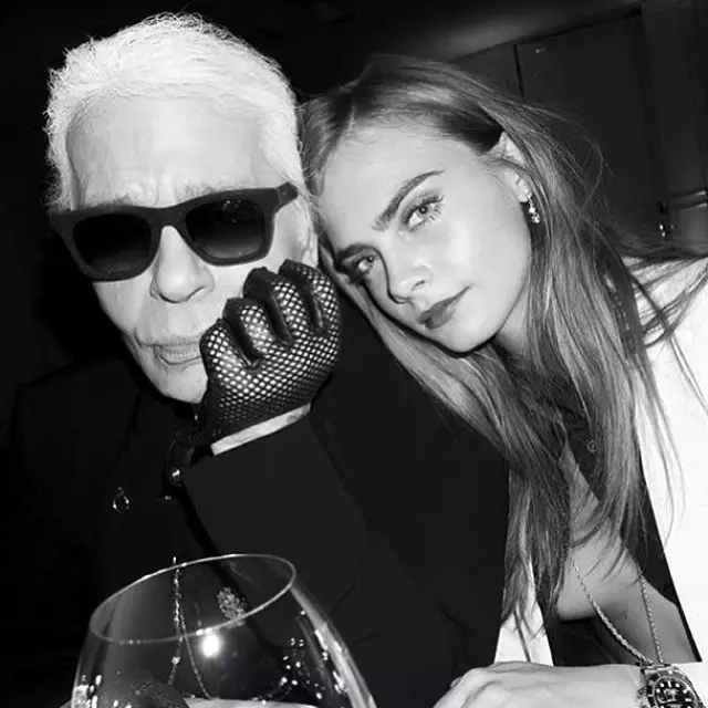 Karl Lagerfeld i Cara Delevingne po raz kolejny pozują razem