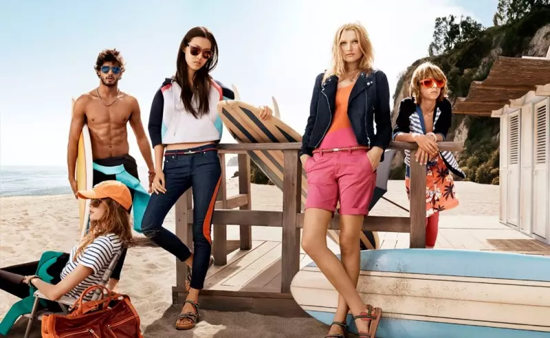 Toni Garrn, Jac Jagaciak, Tian Yi un citi Tommy Hilfiger 2014. gada pavasara/vasaras kampaņai