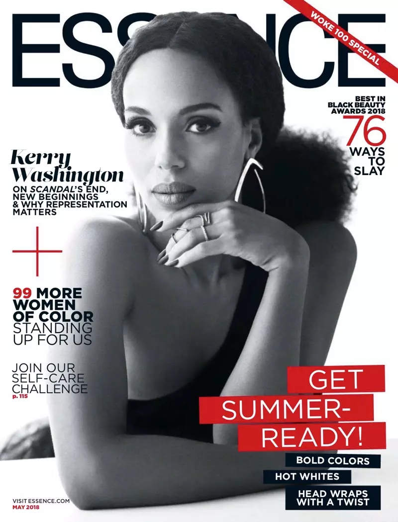 Kerry Washington នៅលើទស្សនាវដ្តី Essence ខែឧសភា ឆ្នាំ 2018 គម្រប