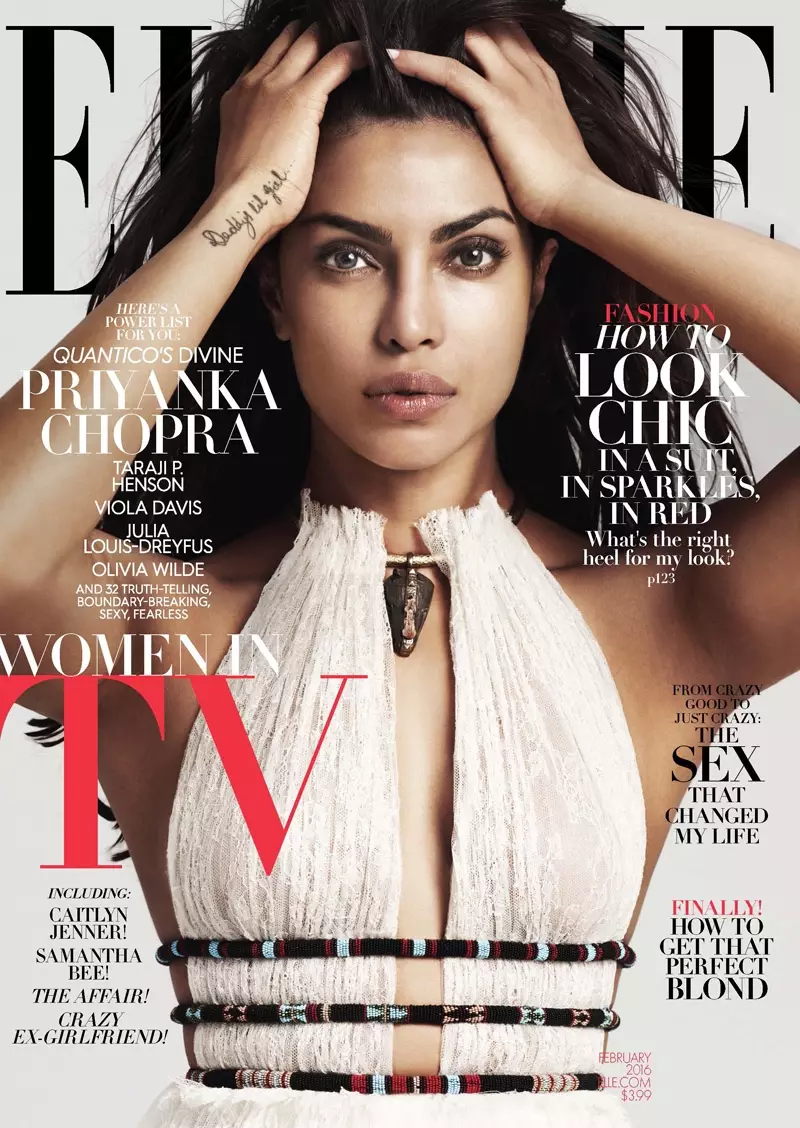 Priyanka Chopra on ELLE February 2016 cover