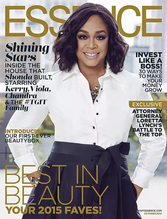 Shonda Rhimes op Essence oktober 2015 cover