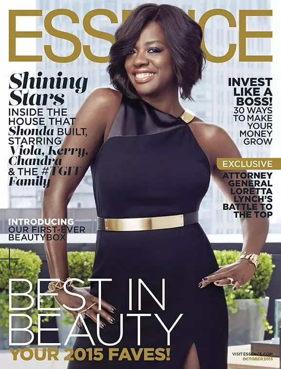 Viola Davis ing Essence Oktober 2015 tutup