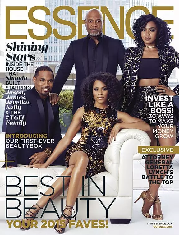 Cast of Grey's Anatomy on Essence Oktober 2015 panutup