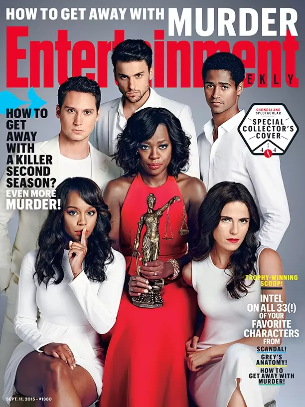 De cast fan 'How to Get Away with Murder' op Entertainment Weekly 11 septimber 2015 cover