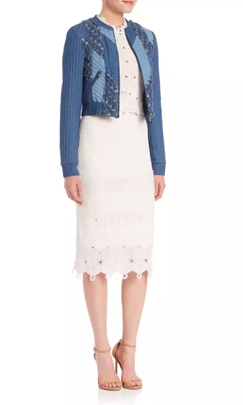 Veste en jean chambray patchwork Rebecca Taylor