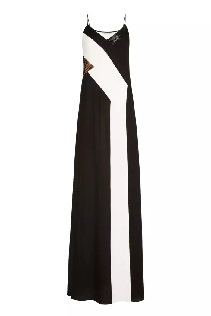 Diane Von Furstenberg Aliyepambwa kwa Silk & Lace Maxi Dress