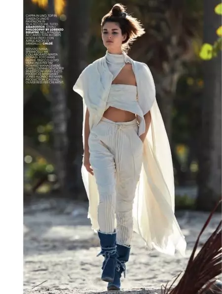 Ophelie Guillermand rockt Denim & Lace in Marie Claire Italy